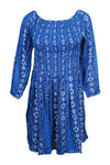 Bohemian Dresses Gypsy Chic Blue Printed Fit Flare ML