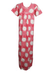 Boho Maxi Kaftan Dresses, Muumuu, Housedress, Pink Summer Nightgown Lounger L