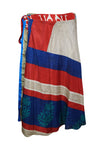 Wrap Skirt, Sari Silk Two Layer Reversible Boho Beach Skirt Onesize