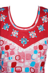 MUUMUU Caftan Dress, Red Pink Printed Lounger Dresses, L