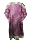 Caftan Dress, Purple Ethical Boho Mid Calf Kaftan, Size