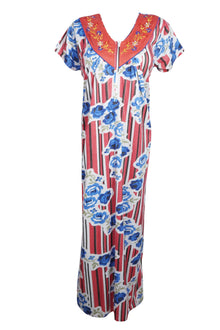  Caftan Maxi Dress, Caftan, Boho Blue White Floral M