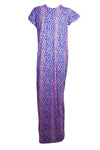 Maxi Dress, Nightgown, Pink Blue Floral Printed Dress, L