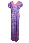 Maxi Dress, Nightgown, Pink Blue Floral Printed Dress, L