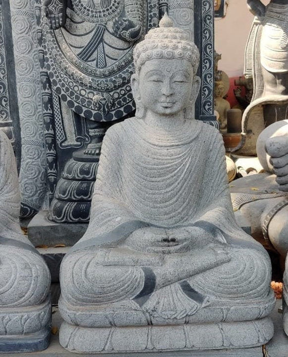 PRE ORDER-Natural Stone Protection Buddha Garden Statue Handcarved Granite