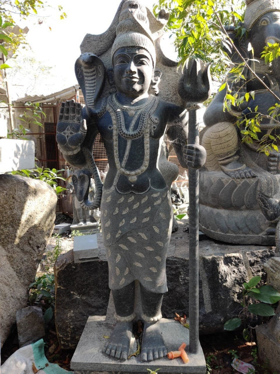 PRE ORDER-Natural Stone Shiva Garden Statue Handcarved Granite Stone