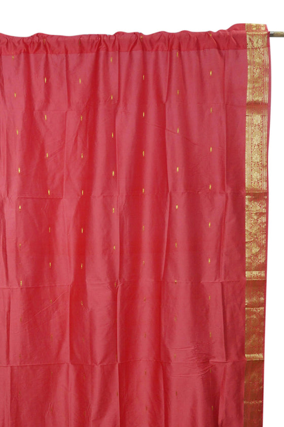 2 Pink Sari Curtain Rod Pocket Panel Drape Window