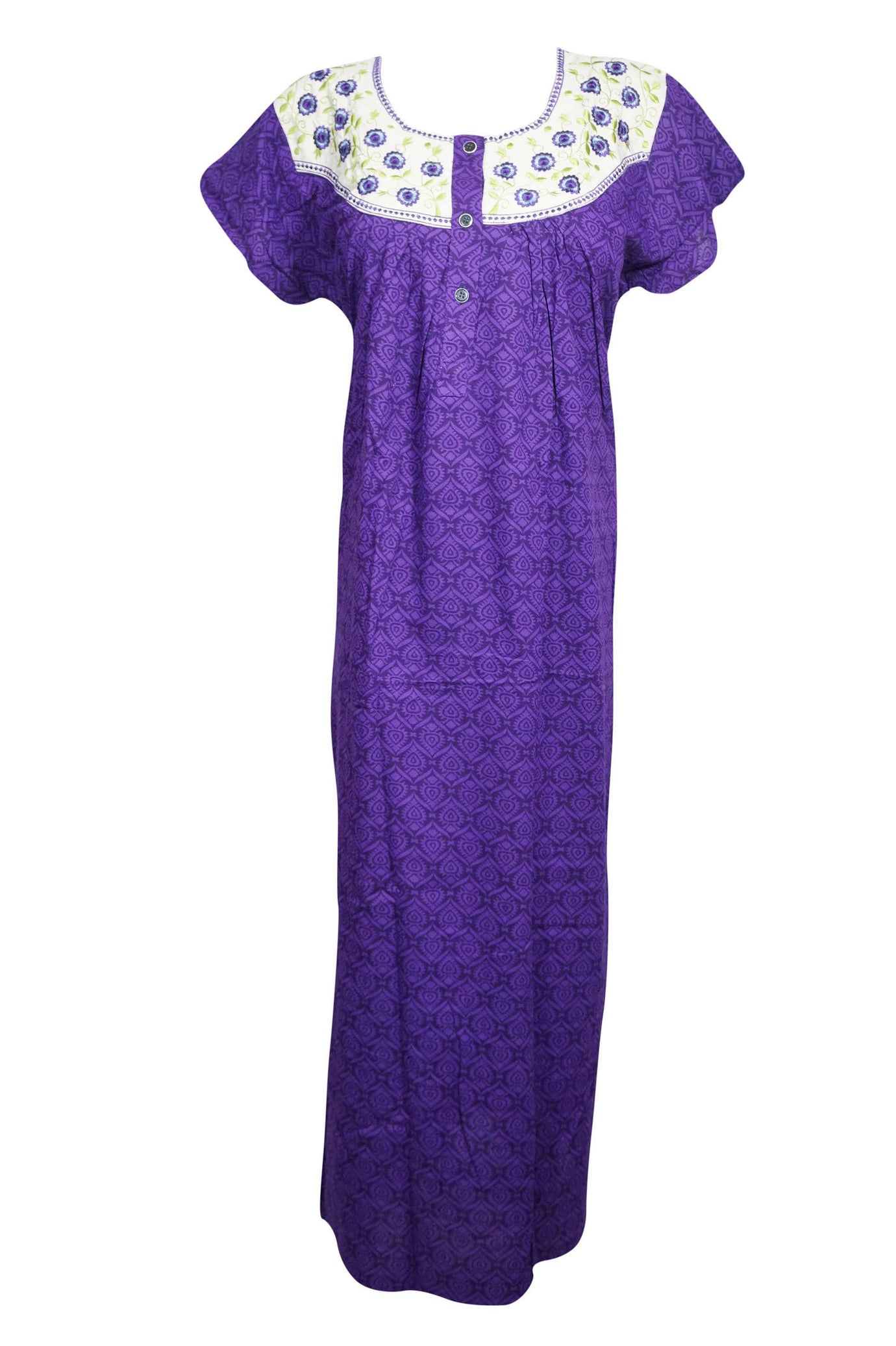 Boho Floral Maternity Maxi Dress – Purple Loose Fit Summer Pregnancy Gown L