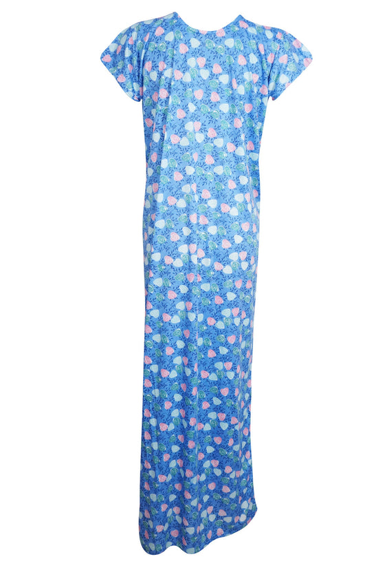 Wear Nighty, Blue Pink Night Dress, Lounger , L