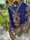 Blue Beach Muumuu,Caftan Dress, Housedress, Oversized Travel Dress 2XL