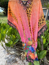 Kaftan Maxi Dress Peach Printed Summer Kaftan, MATERNITY 3X