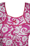Maxi Caftan Dress, Kaftan, Pink White Printed Sleepwear, L