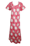 Boho Maxi Kaftan Dresses, Muumuu, Housedress, Pink Summer Nightgown Lounger L