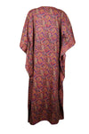 Womans Maxi Caftan Dress, Silk Pink Paisley Kaftan Resort Maxi Dresses 3XL