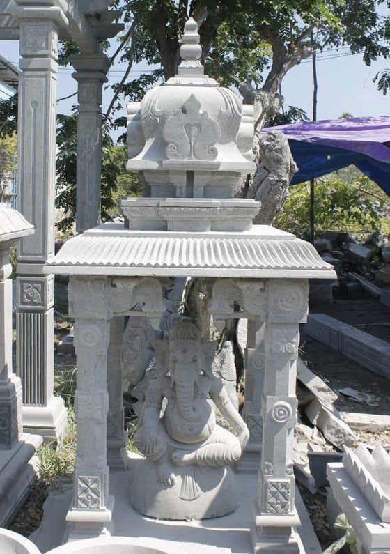 PRE ORDER-Natural Stone Ganesha Garden Statue Handcarved Granite Stone