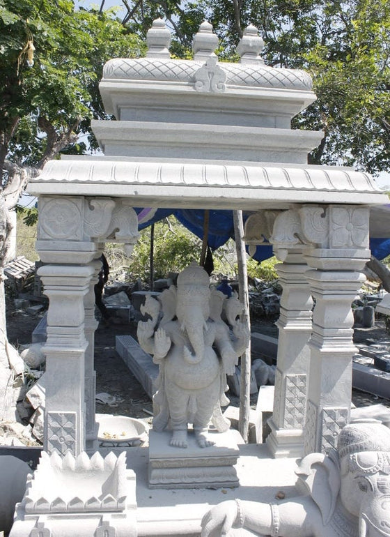PRE ORDER-Natural Stone Ganesha Temple Garden Statue Handcarved Granite