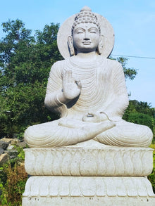  PRE ORDER-Hand-Carved Natural Stone Buddha Garden Statue
