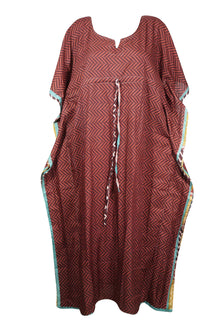  Kaftan Maxi Dress, Red Oversized Caftan Cruise Dresses, XL