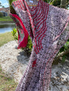 Caftan Maxi Dress Kaftan, Sheer Red Embroidered 4X