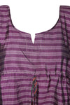 Caftan Maxi Dress, Mindful Fashion Recycled Sari Purple L-XL
