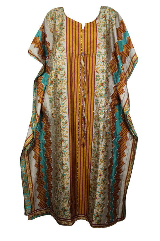 Recycled Silk Caftan Maxi Dresses