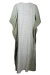 Maxi Dress Kaftan, Gray Recycle Silk Kaftan, Caftan XL