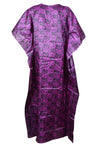 Maxi Beach Kaftan Dress, Recycle sari Purple Black XL