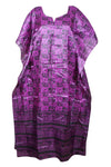 Maxi Beach Kaftan Dress, Recycle sari Purple Black XL