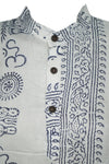 Boho Yoga Shirt, Soft White Spiritual Print Shirt, M