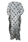 Womans Boho Recycle Silk Kaftan, Kimono Maxi Caftans, Beach Weddings, Maternity, XL