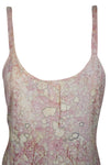 Boho Maxi Dress, Pink Yellow Loose Handmade Enzyme M