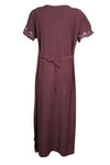 Casual Maxi Dress, Pink Brown Tie Dye long dress L/XL