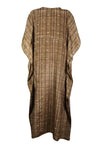 Printed Maxi Kaftan Dress, Brown Teal Blue MATERNITY L-XL