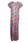 Womans Nightgown Caftan Dresses, Kaftan Maxi Dress Red Blue Floral M