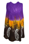 Summer Top, Sleeveless Beach Cover Up, Purple Orange L