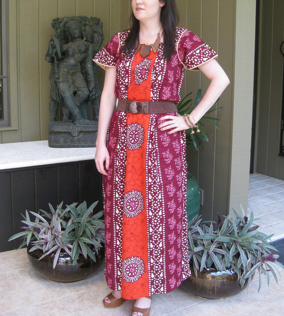 Caftan Maxi Dresses, Maternity Dress, Pink White Floral M