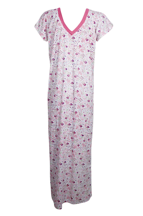 Caftan Maxi Dresses, Maternity Dress, Pink White Floral M