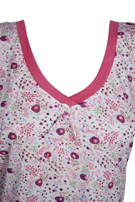 Caftan Maxi Dresses, Maternity Dress, Pink White Floral M