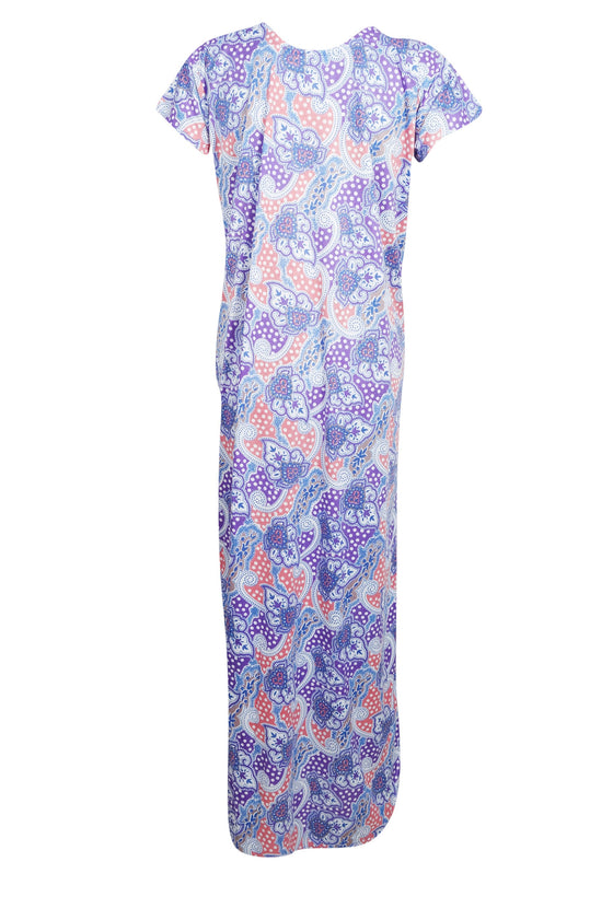 Caftan Maxi Dress, Caftan, Boho Purple Floral Nightgown M