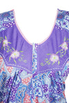 Caftan Maxi Dress, Caftan, Boho Purple Floral Nightgown M
