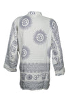 Boho Yoga Shirt, Soft White Spiritual Print Shirt, M