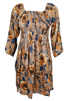  Bohemian Dress Orange Dresses Hippy Chic Floral L