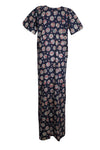 Boho Maxi Nightgown Dresses, Housedress, Summer Cotton Blue Kaftan 3XL