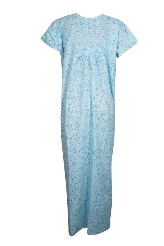 Maxi Caftan Dress, Maternity Blue Floral Printed Lounger L