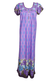  Caftan Maxi Dress, Caftan, Boho Purple Floral Nightgown M