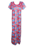 Nightgown Kaftan, Pink Blue Nightdress, Maxi Caftan Casual M