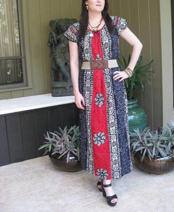 Caftan Maxi Dresses, Maternity Dress, Pink White Floral M