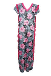 Caftan Maxi Dresses, Maternity Dress, Pink Black Floral M