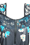 Soft Flowy Nightgown Caftan Dresses, Kaftan Maxi Dress Black White Lounger L