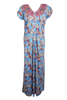  Maxi Nightwear Floral dresses, Nighties for Women, Blue M